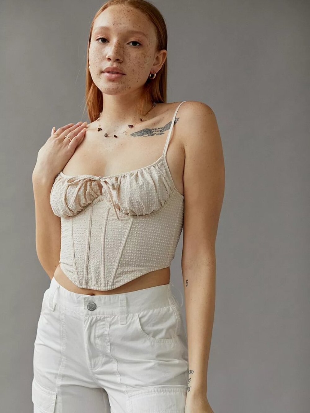 Urban Outfitters Out From Under Devon Beige Corset Top M